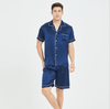 Hochwertige maßgefertigte kurze Seiden -Pyjama -Sets für Männer vom professionellen Pyjama -Bekleidungshersteller 
