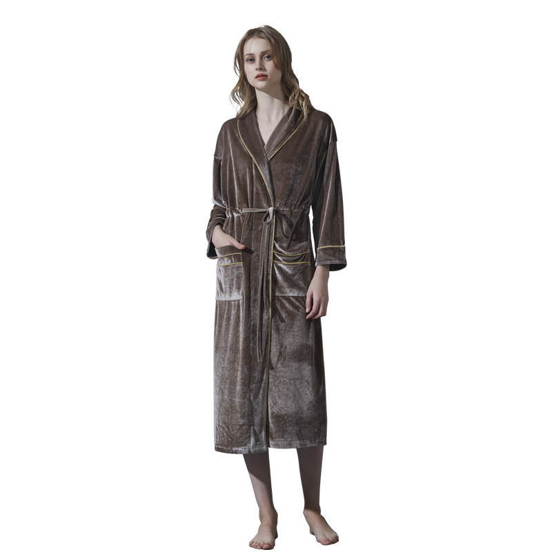 Großhandel Seidensamt Kimono Robe Weicher Wärme Bademantel für Frauen