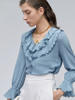  Trendy Damen Langarm Seidenbluse Design von kundenspezifischen Kleidungsherstellern